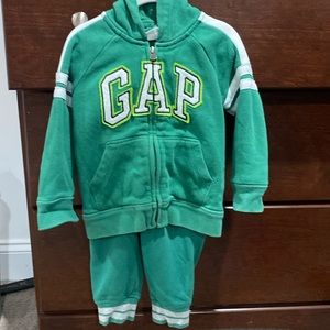 Kids Gap Logo Zip Hoodie and logo sweatpants size 2T